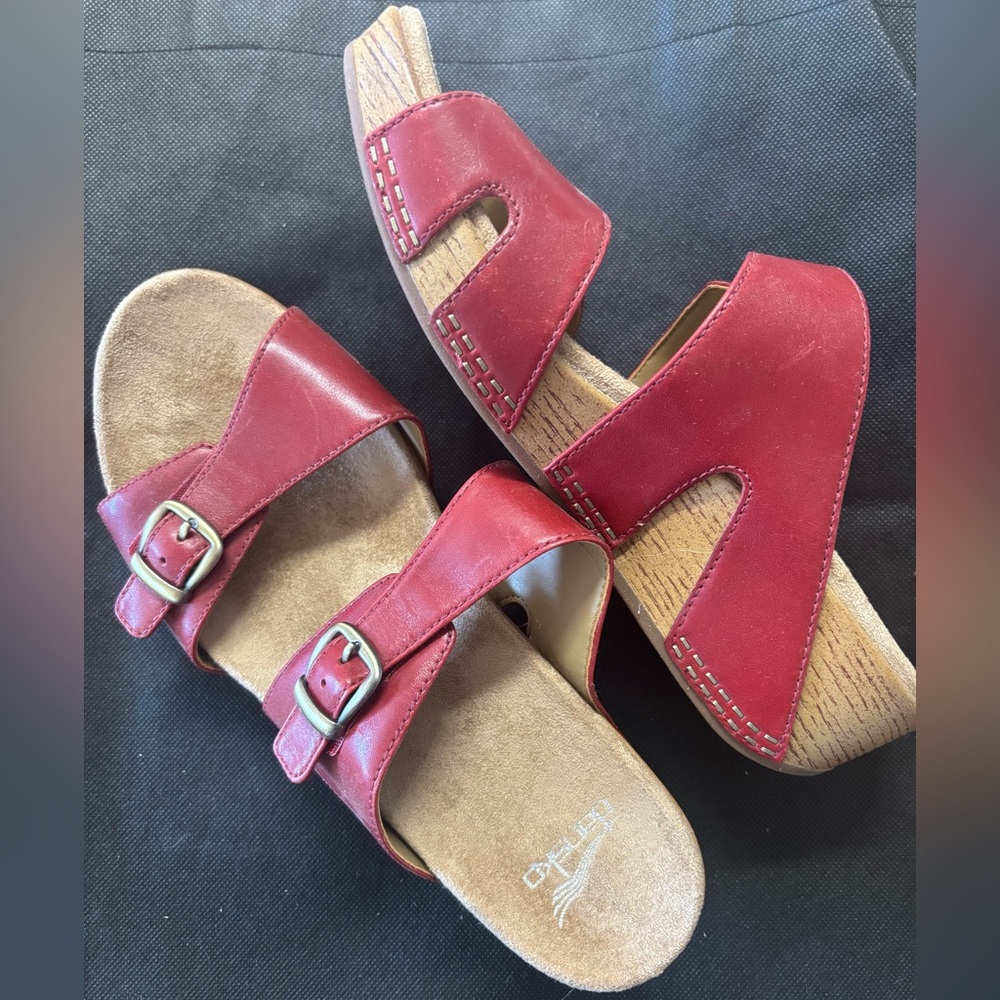 NEW Dansko red leather Wedge Sandals  For Women Eu 40 9.5 - 10 EUC